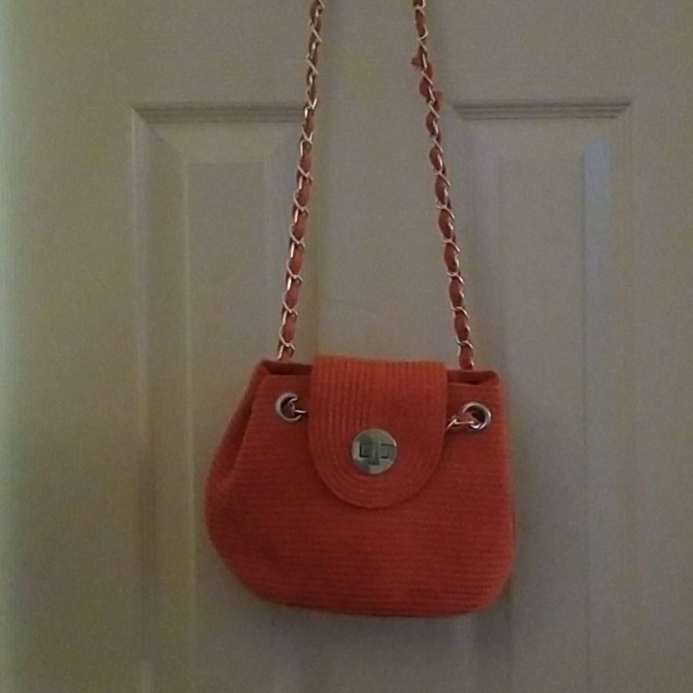 Orange bag with long strap